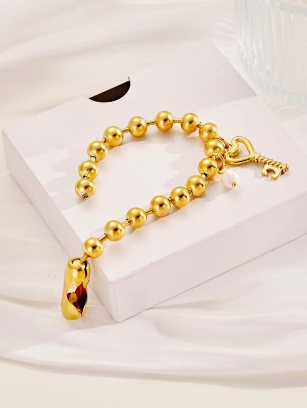 Heart Keychain Gold Bracelet